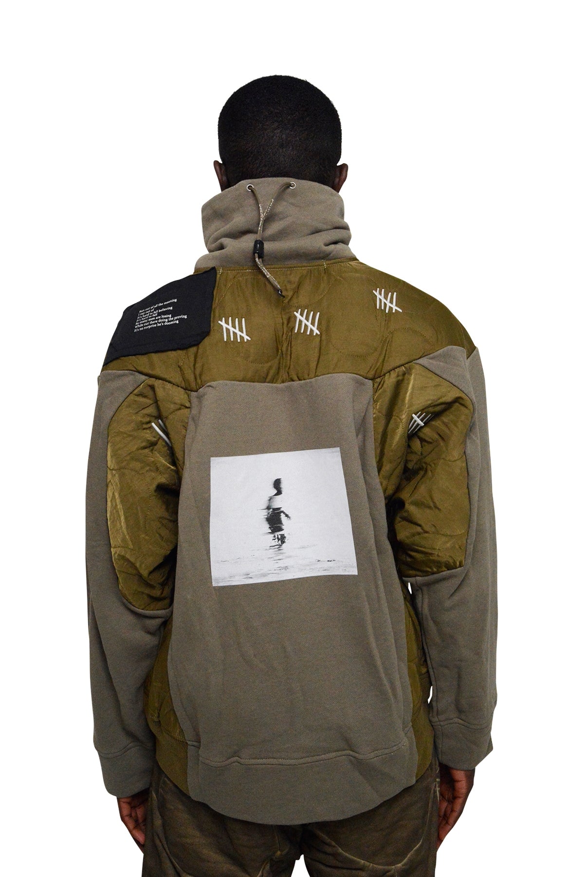 Geo Paneled Pullover, Burnt Olive