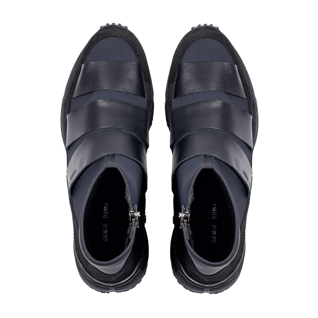 Flash High-Top Sneakers, Black/Blue