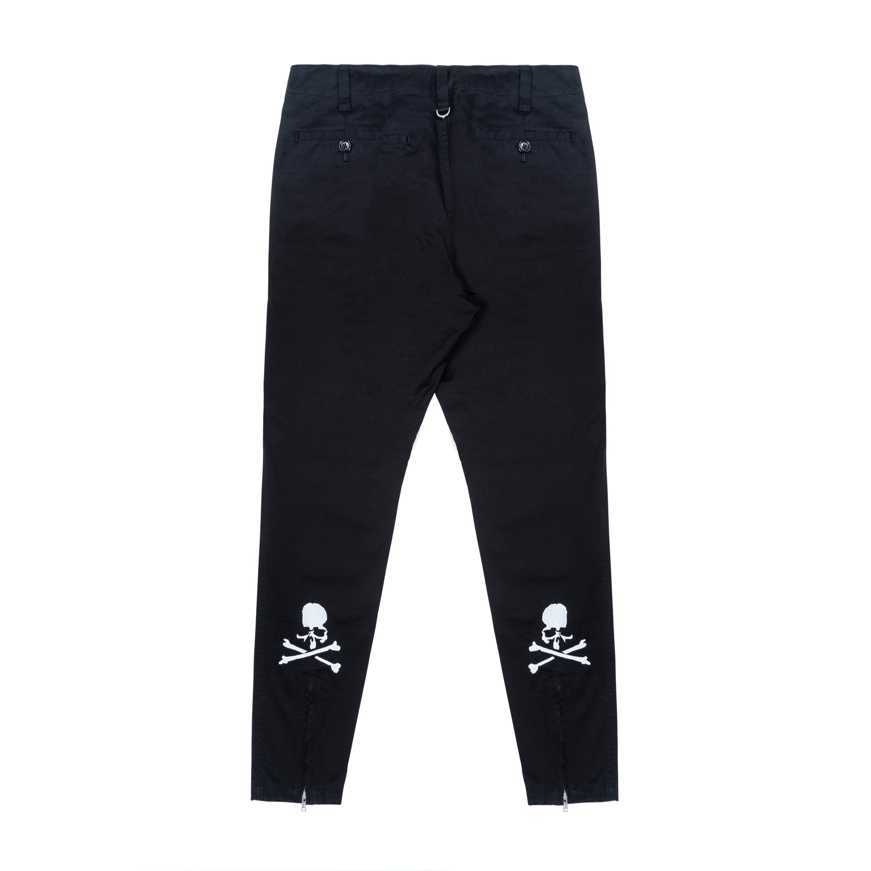 SKULL LOGO PANTS, BLACK