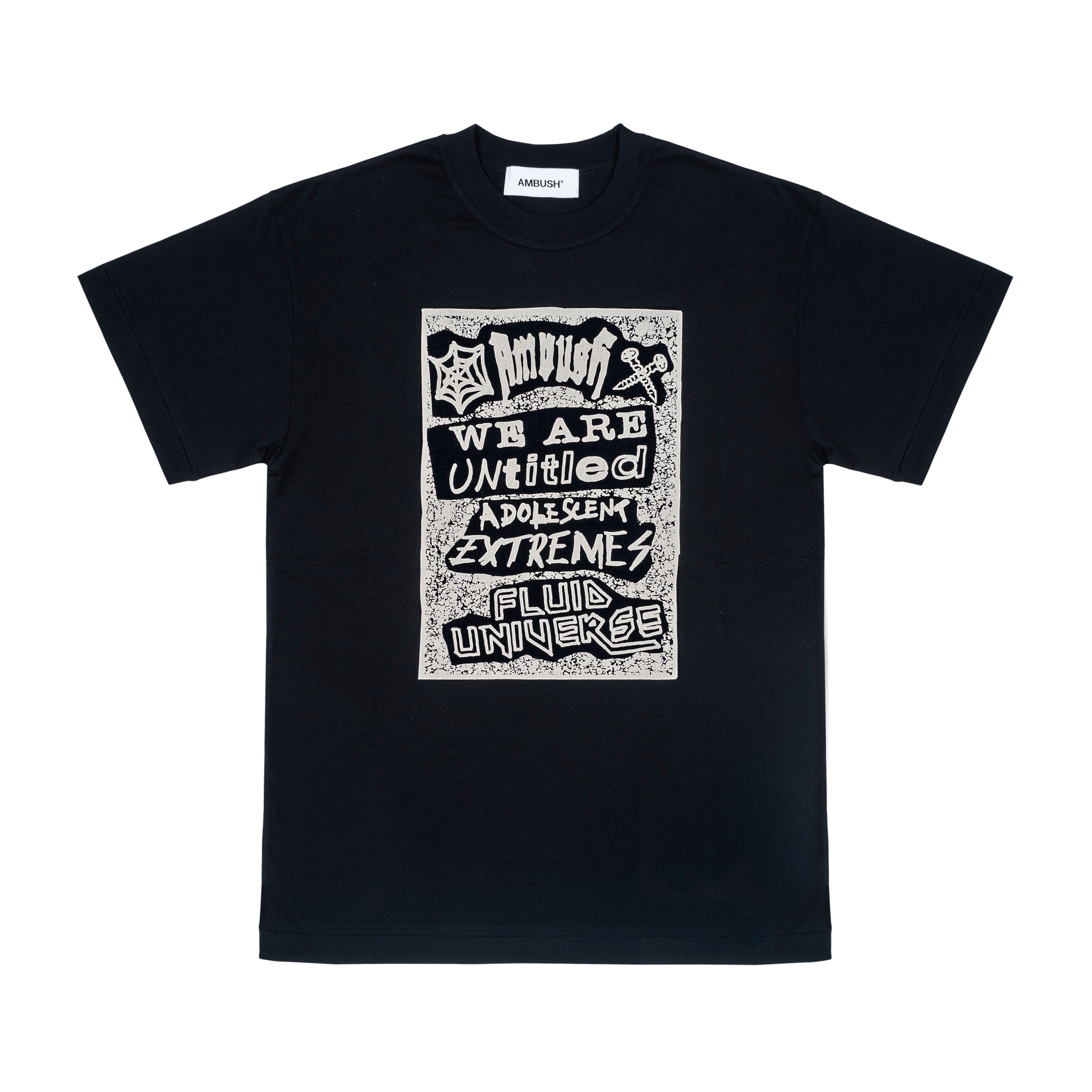 AMBUSH - FLUID T-SHIRT, BLACK - 1 | #size_us S  = jp 1 = eu 46