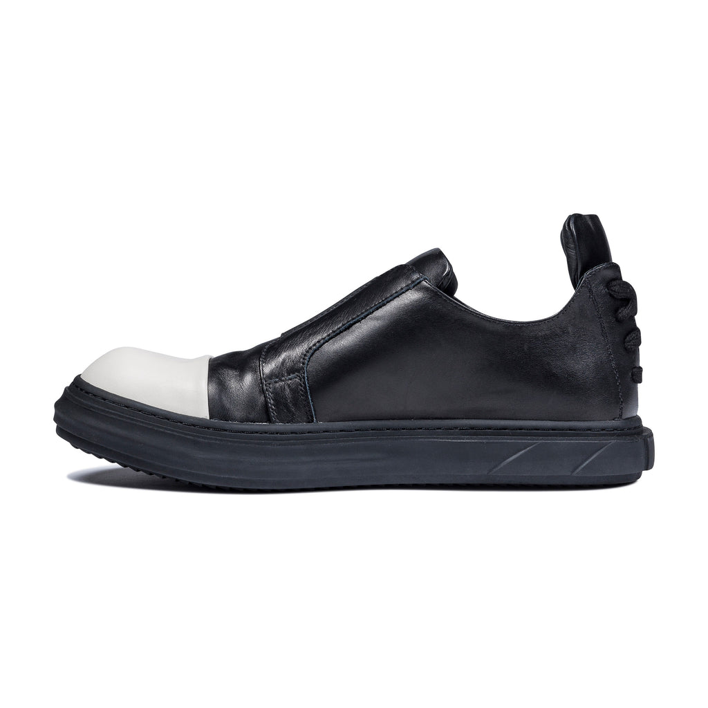 Lace-Up Back Slip on Sneakers, Black
