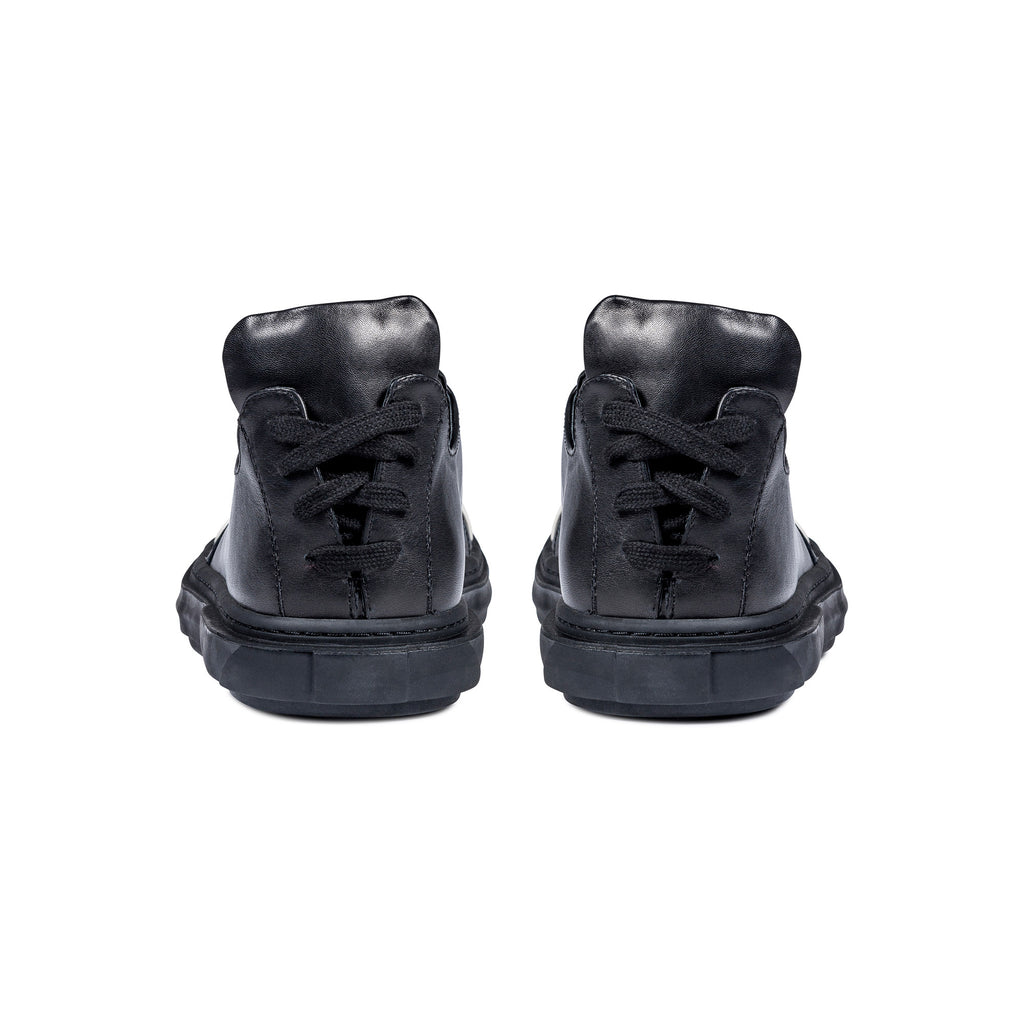 Lace-Up Back Slip on Sneakers, Black