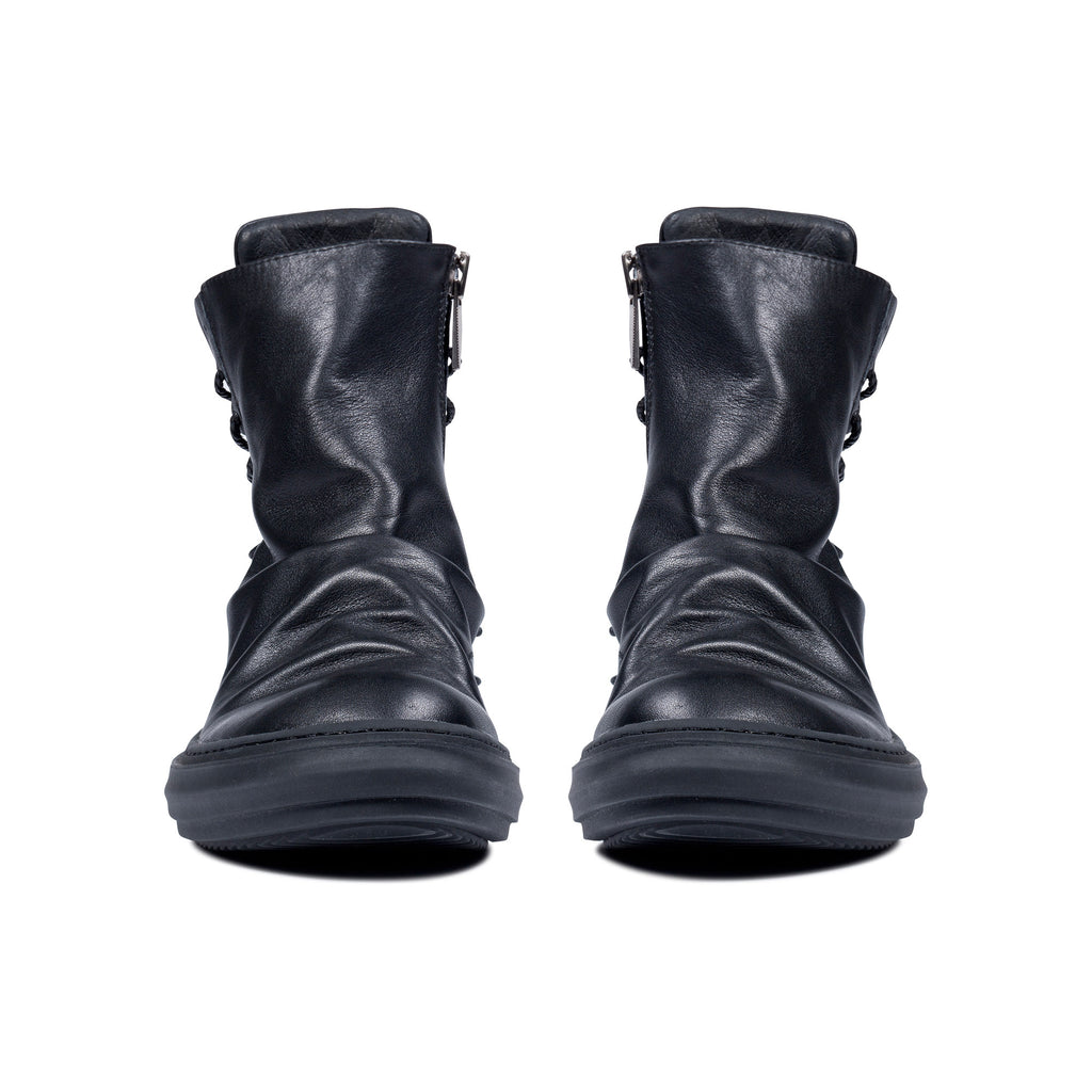Lace-Up Back Sneakers, BLACK
