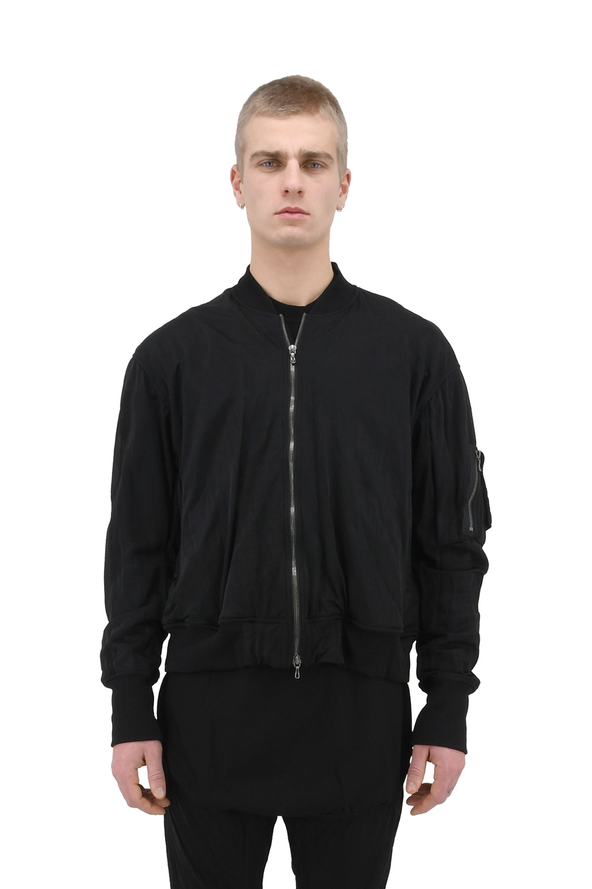 Smooth Nylon Blouson, Black - 2 | #size_us M = jp 2 = eu 48