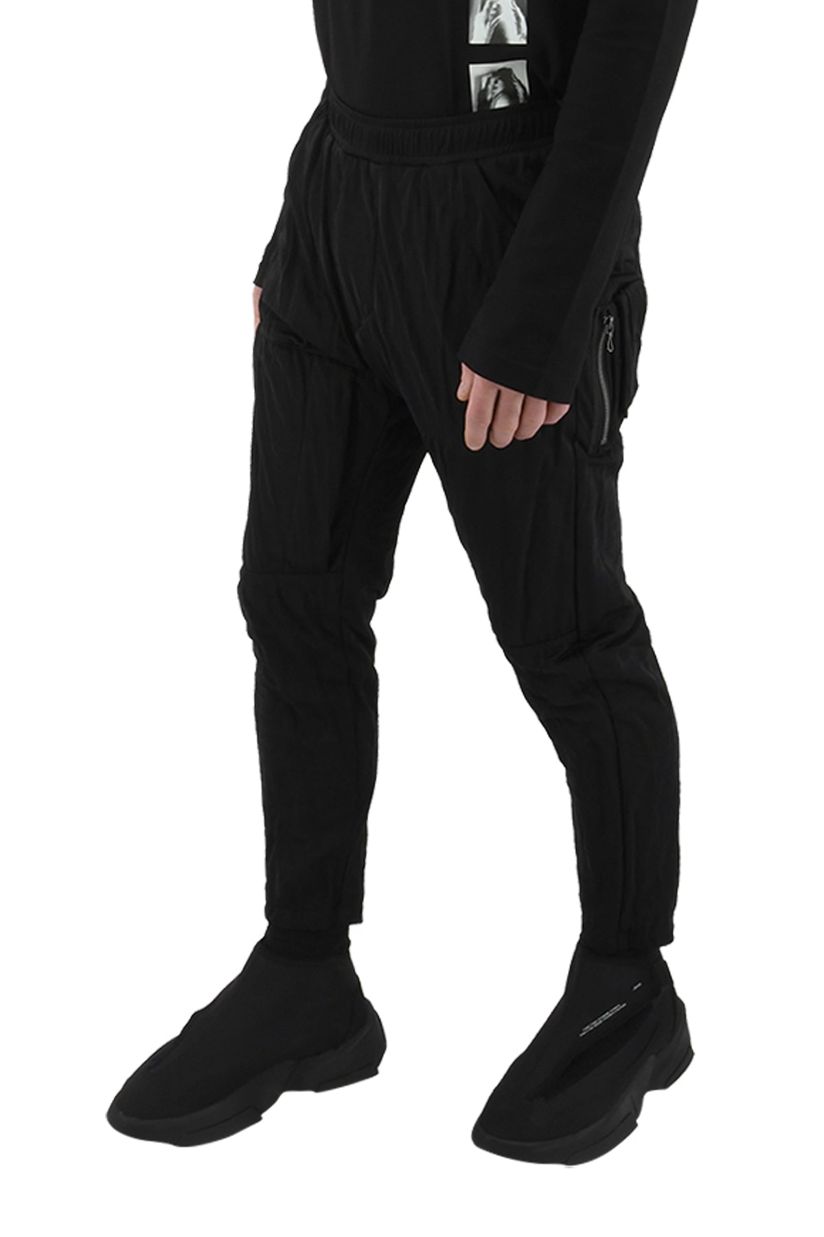 Smooth Nylon Pants, Black