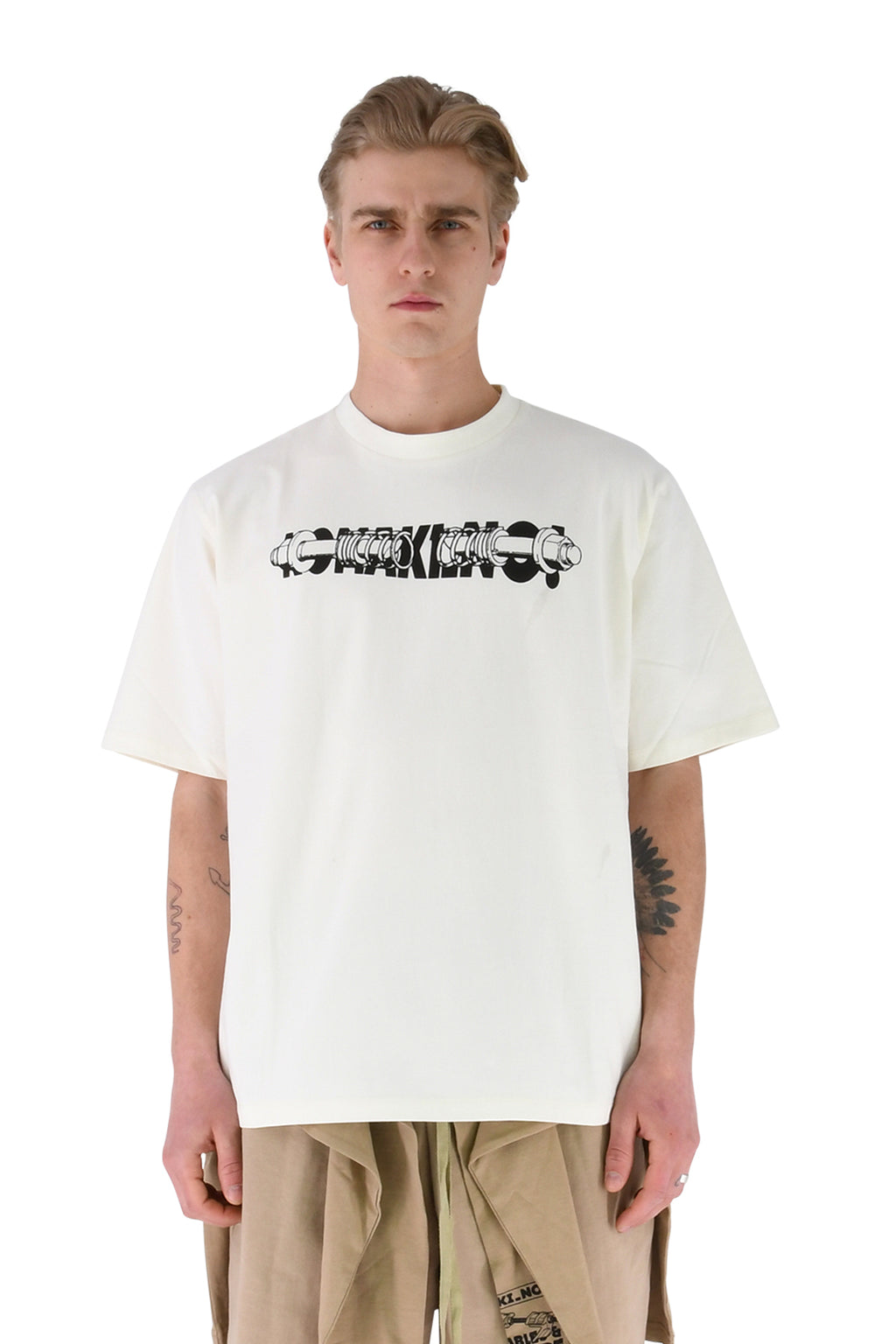 Hole Punch Logo T-Shirt, White  - M | #size_us M = jp 2 = eu 48