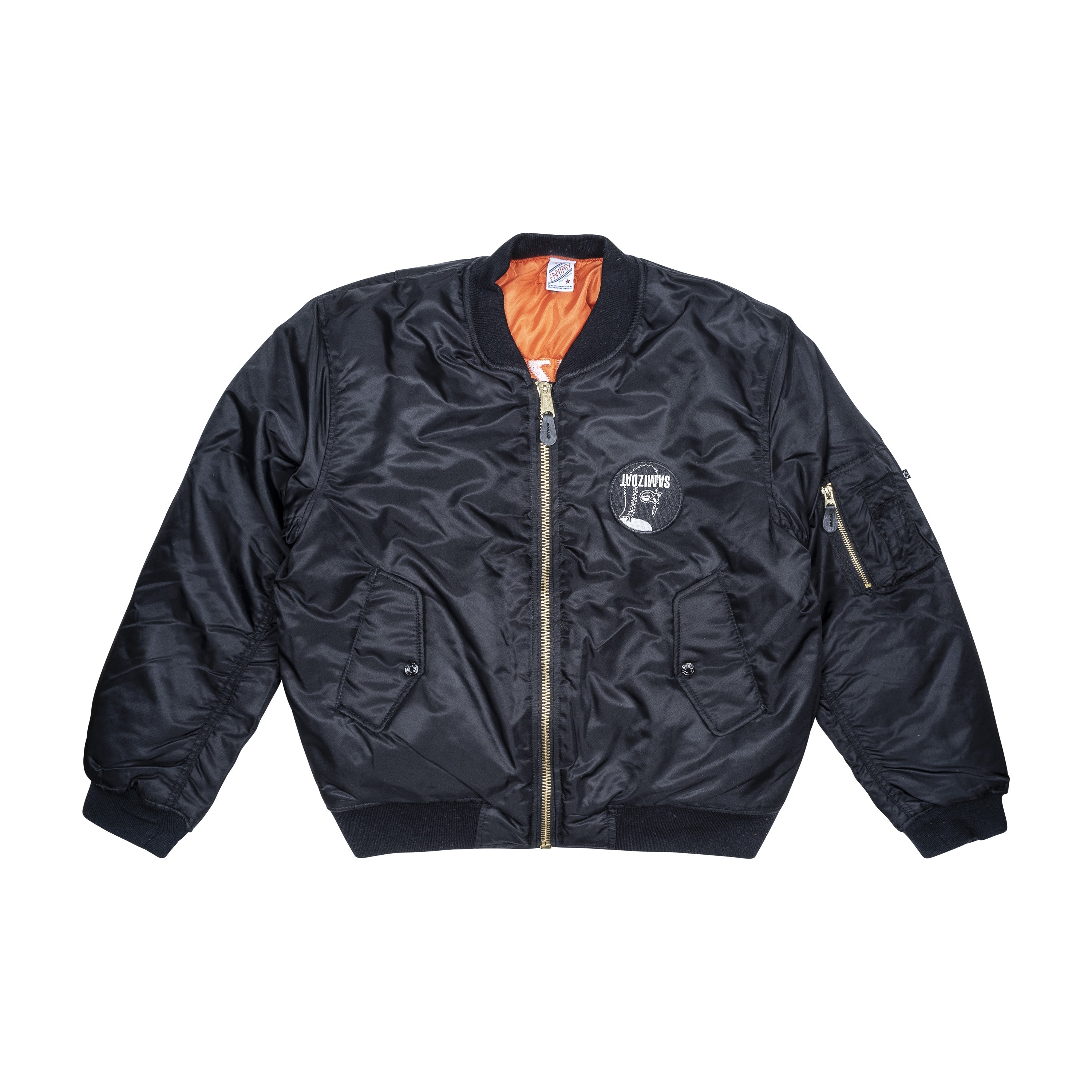 SAMIZDAT - LOGO BOMBER JACKET, BLACK - S | #size_us S  = jp 1 = eu 46