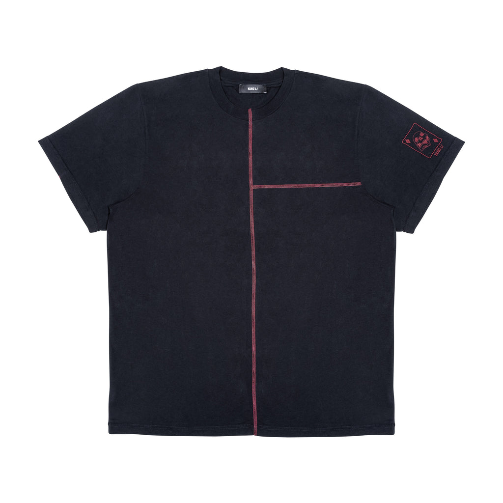 YANG LI - OVERLOCK T-SHIRT, BLACK - 48 | #size_us M = jp 2 = eu 48