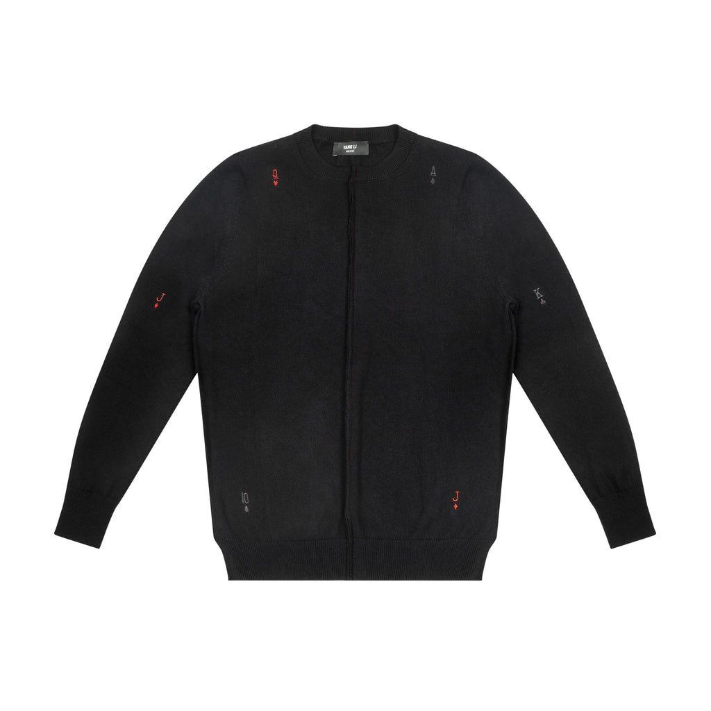 YANG LI - 5 CARDS KNIT, BLACK - 48 | #size_us M = jp 2 = eu 48