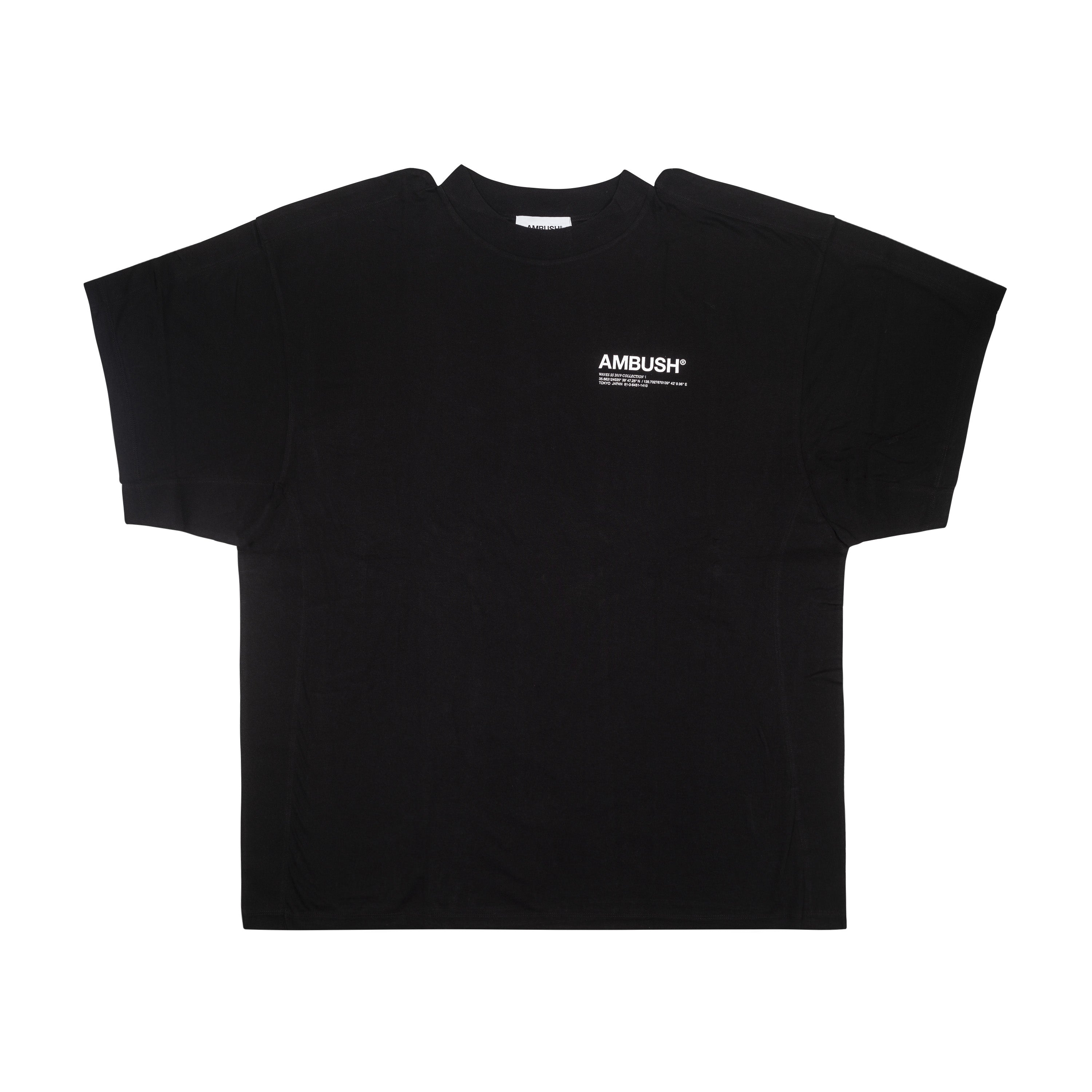 AMBUSH - FIN T-SHIRT, BLACK - 1 | #size_us S  = jp 1 = eu 46