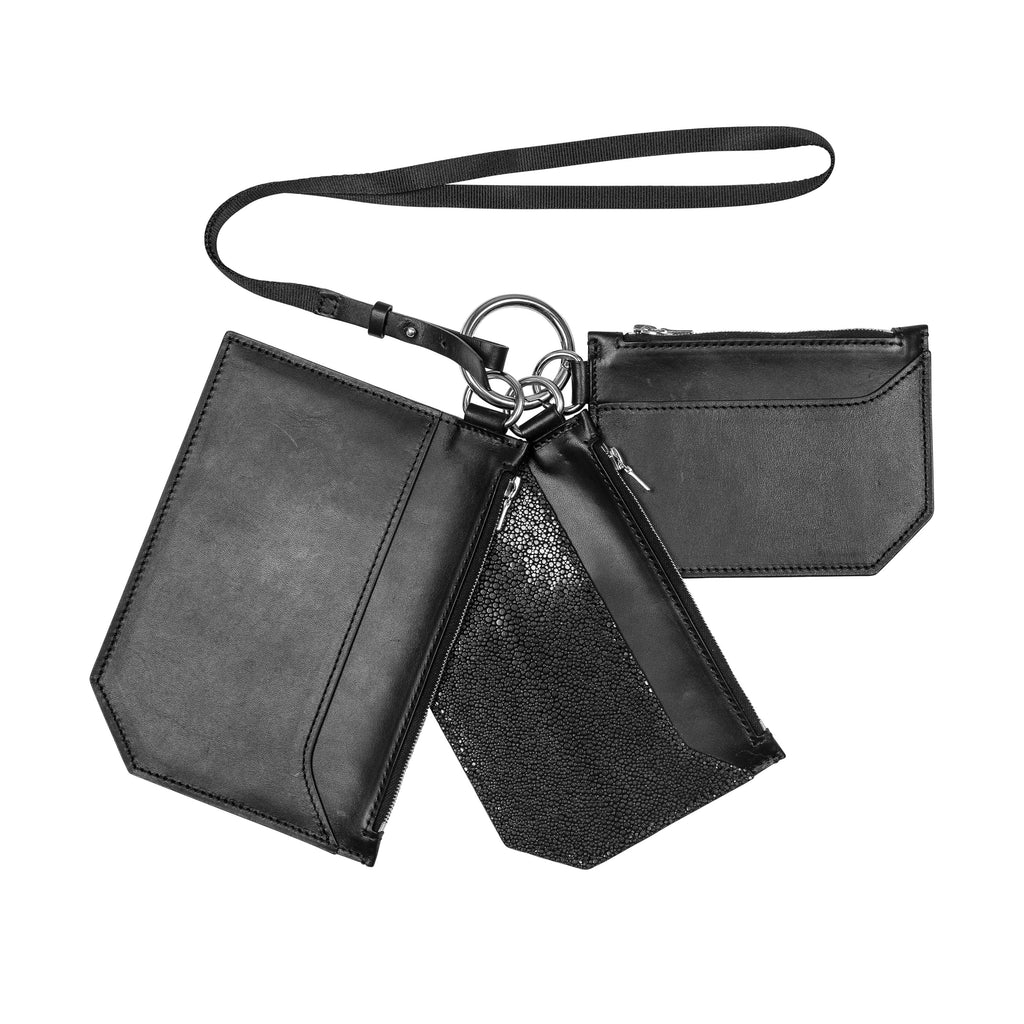 Stingray Neck Wallet, Black