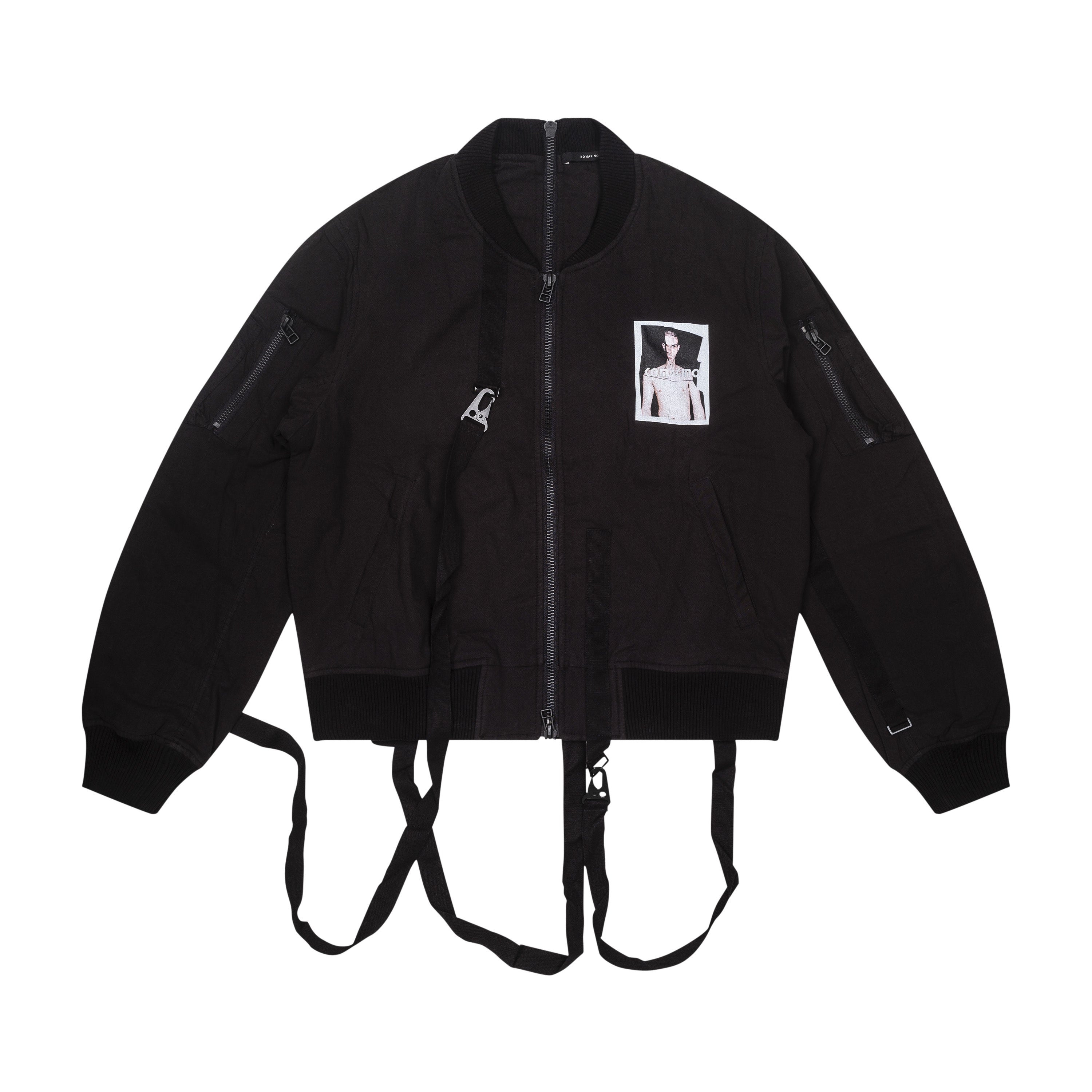 KOMAKINO - MA-1 BOMBER JACKET, BLACK - M | #size_us M = jp 2 = eu 48