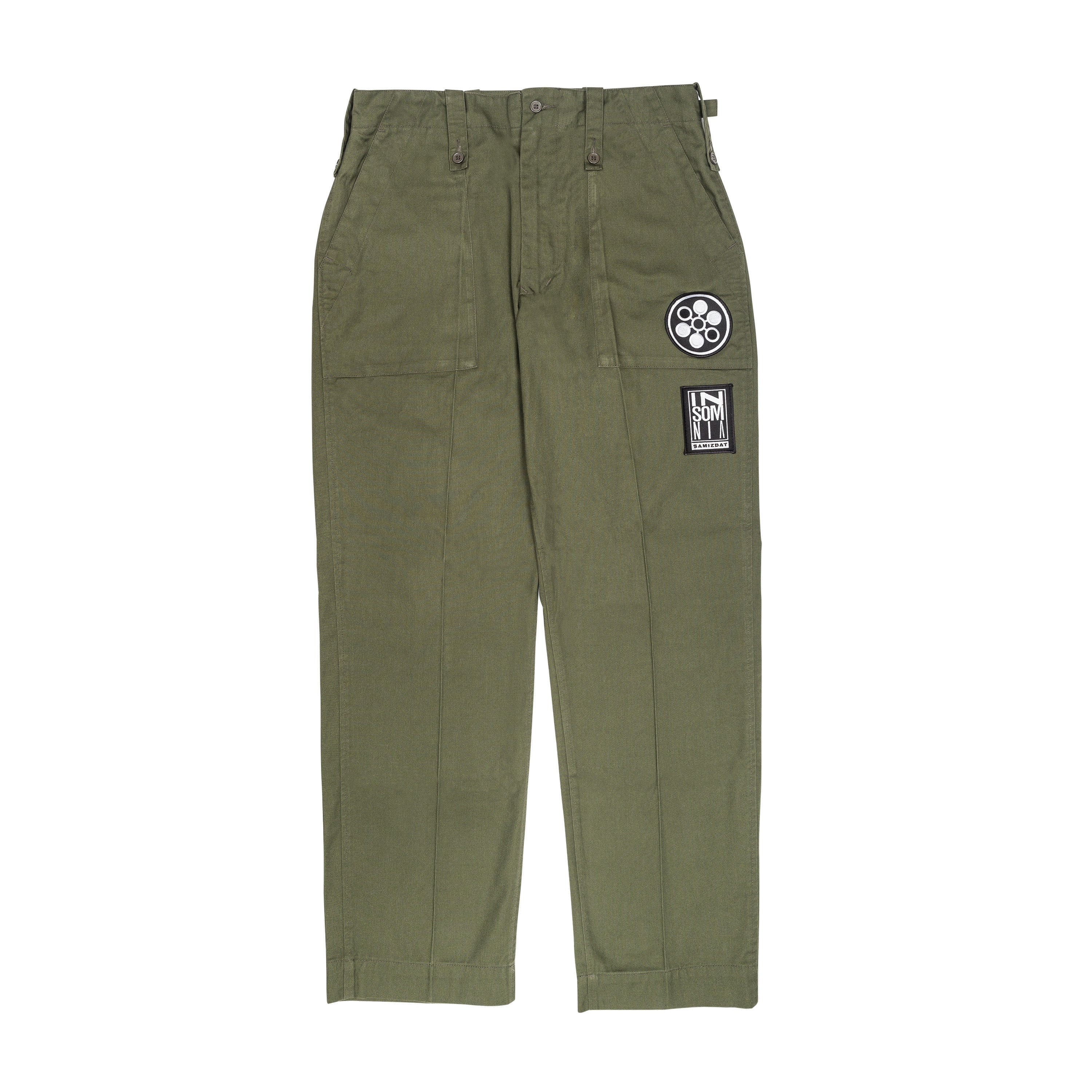 SAMIZDAT - PATCH CARGO TROUSERS, KHAKI - S | #size_us S  = jp 1 = eu 46
