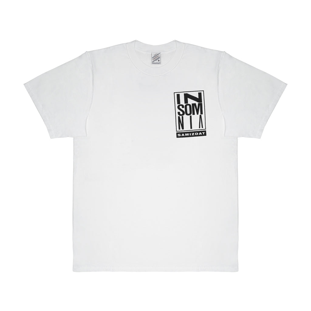 SAMIZDAT - INSOMNIA DRUGS T-SHIRT, WHITE - S | #size_us S  = jp 1 = eu 46