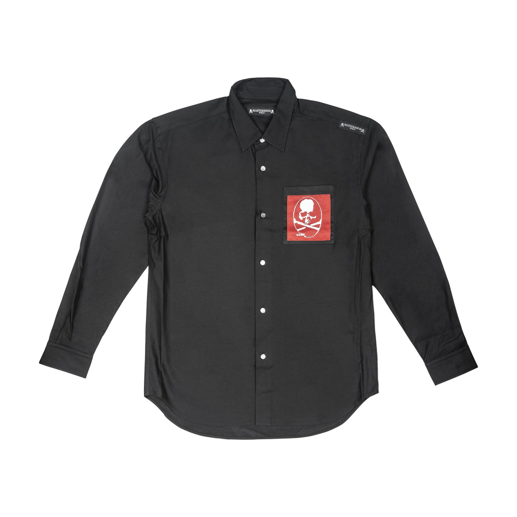 MASTERMIND - PATCHES SHIRT, BLACK - L | #size_us L  = jp 3 = eu 50