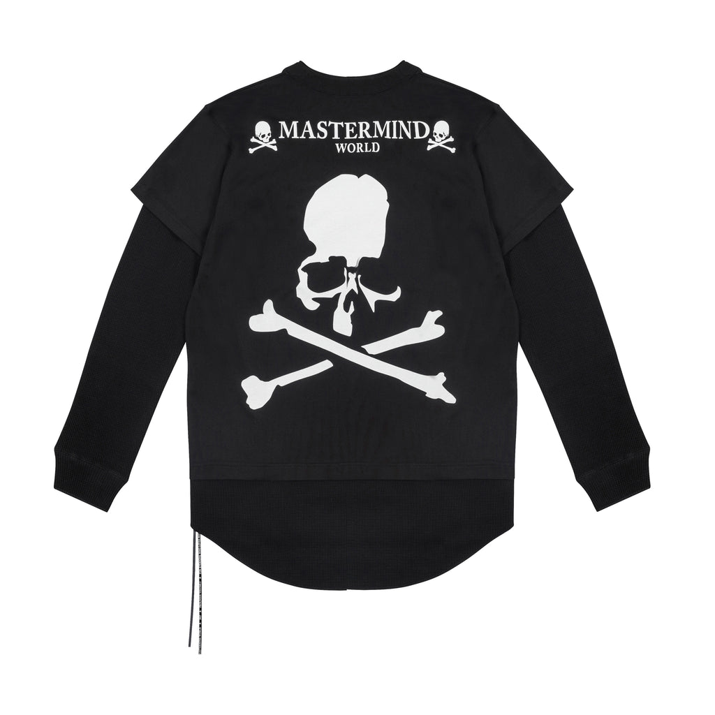 SKULL LOGO LONG SLEEVE 02, BLACK