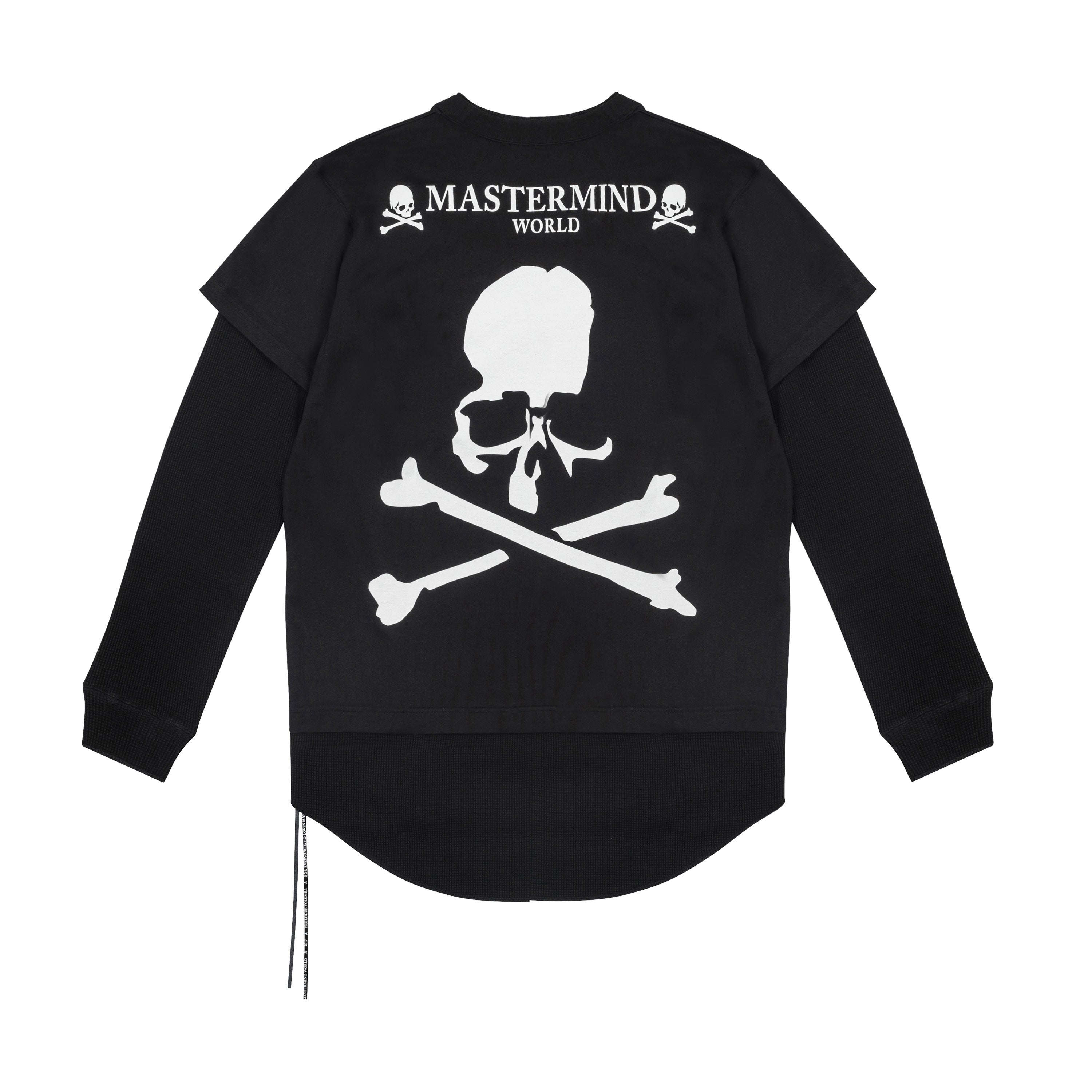 SKULL LOGO LONG SLEEVE 02, BLACK